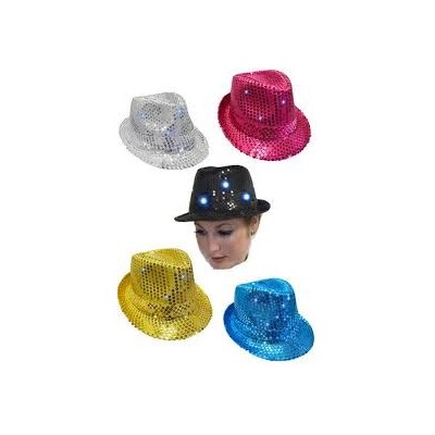 Chapeau lumineux paillettes justin pailleté