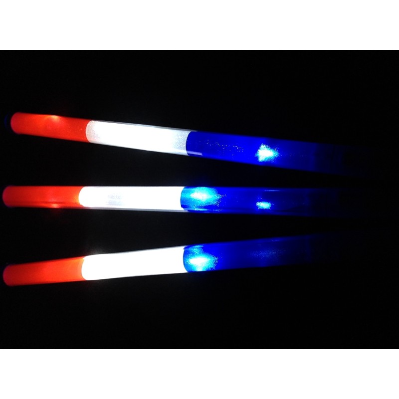 Bâton Tricolore lumineux à led bleu blanc rouge