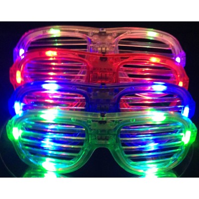 Yeefunjoy Lot de 4 Lunettes Lumineuses, Lunette LED Neon Lumière, Neon  Lumière Montures de Lunettes LED, Lunettes de Fête pour enfants et adultes