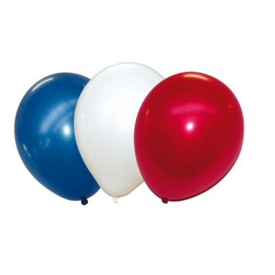 100 Ballons tricolore 30 cm Accueil