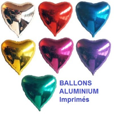 100 Ballons aluminium imprimés coeur Accueil