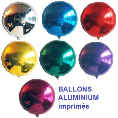 100 Ballons aluminium imprimés rond Accueil