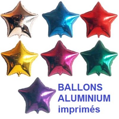 100 Ballons aluminium imprimés étoile Accueil